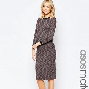 ASOS space dye midi bodcon maternity dress
